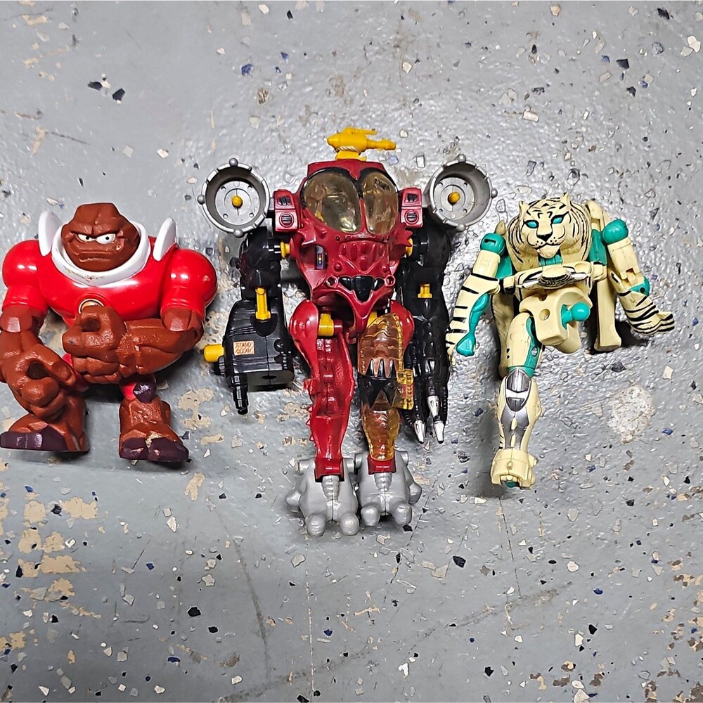 Vtg Toy Lot Exo Squad Draconis Planet Heroes Digger Beast Wars Tigatron Broken